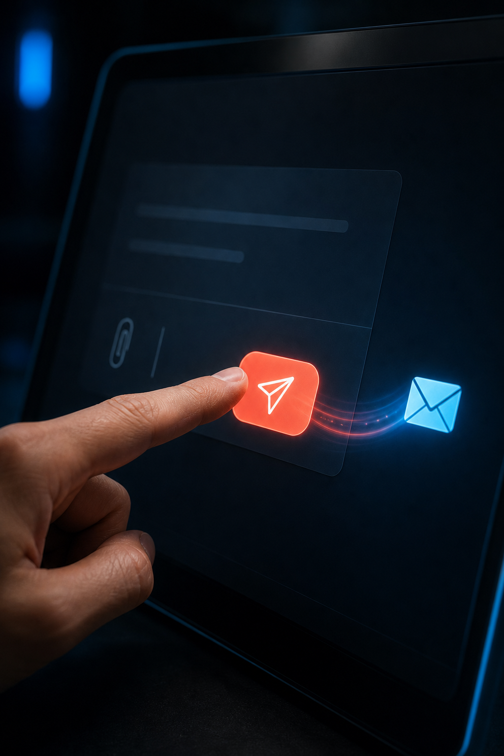 Interface d'envoi d'email sur écran tactile