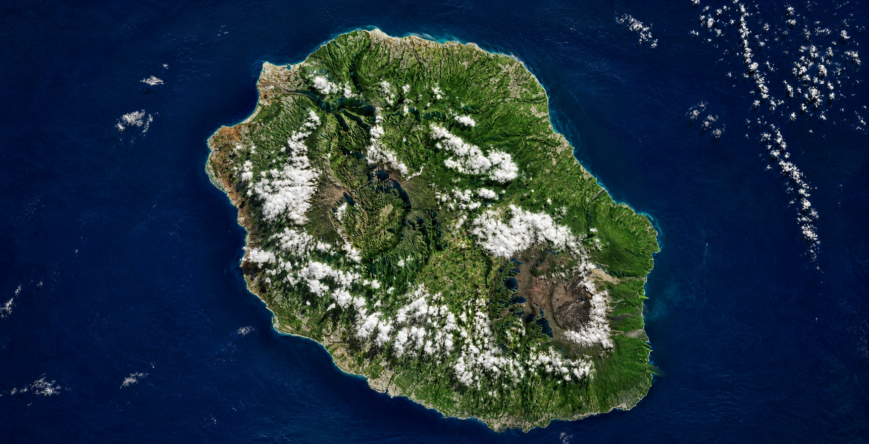 Vue satellite de La Reunion, territoire du studio