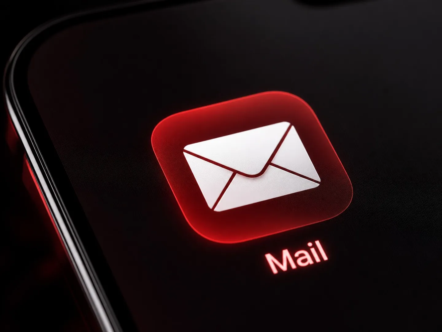 Icône mail sur écran d'application