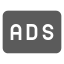 Icône représentant les lettres A, D et S, qui signifient publicité en français