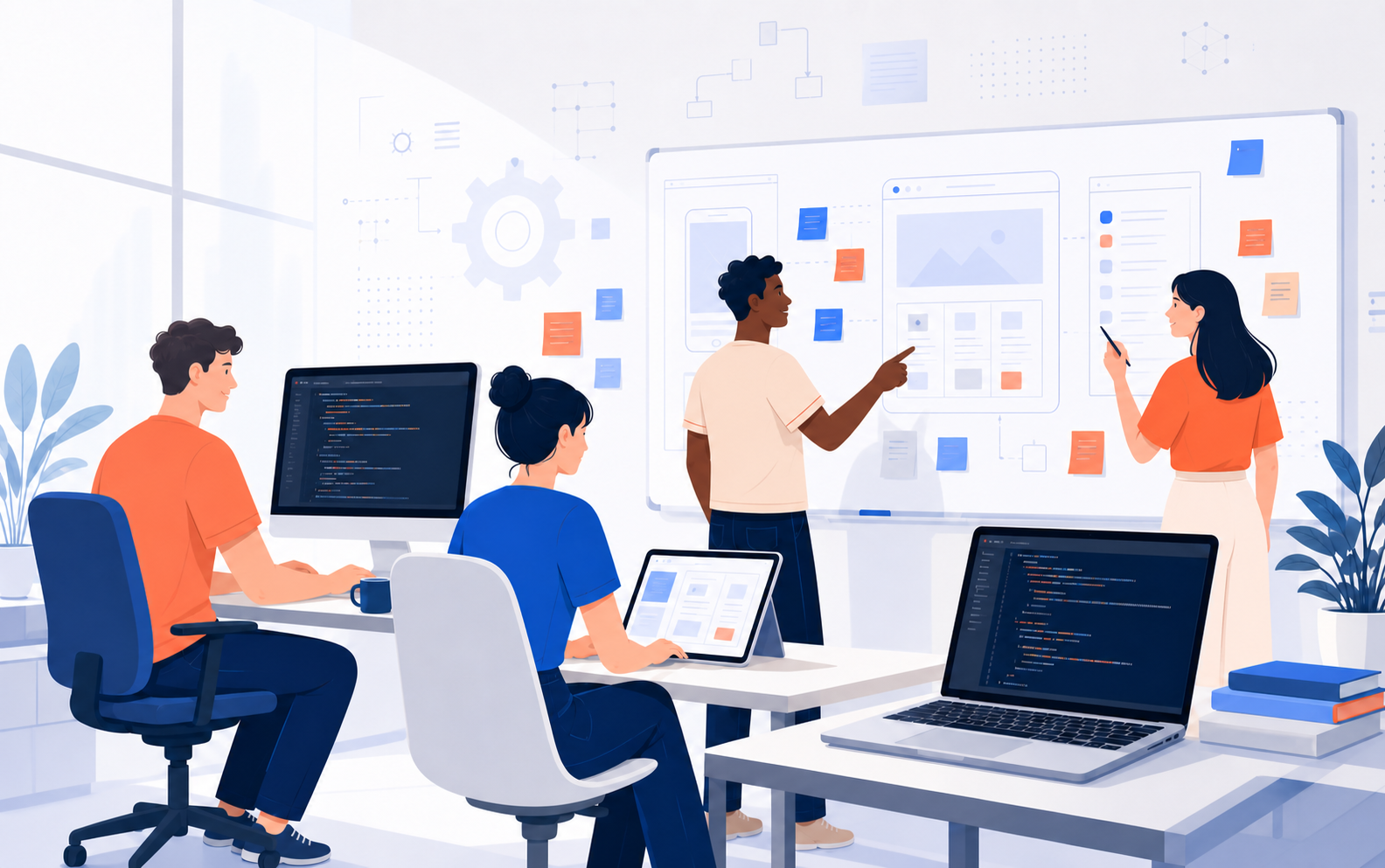 Equipe de developpement en studio autour d'interfaces web et logicielles
